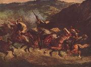 Eugene Delacroix Marokkanische Fantasia painting